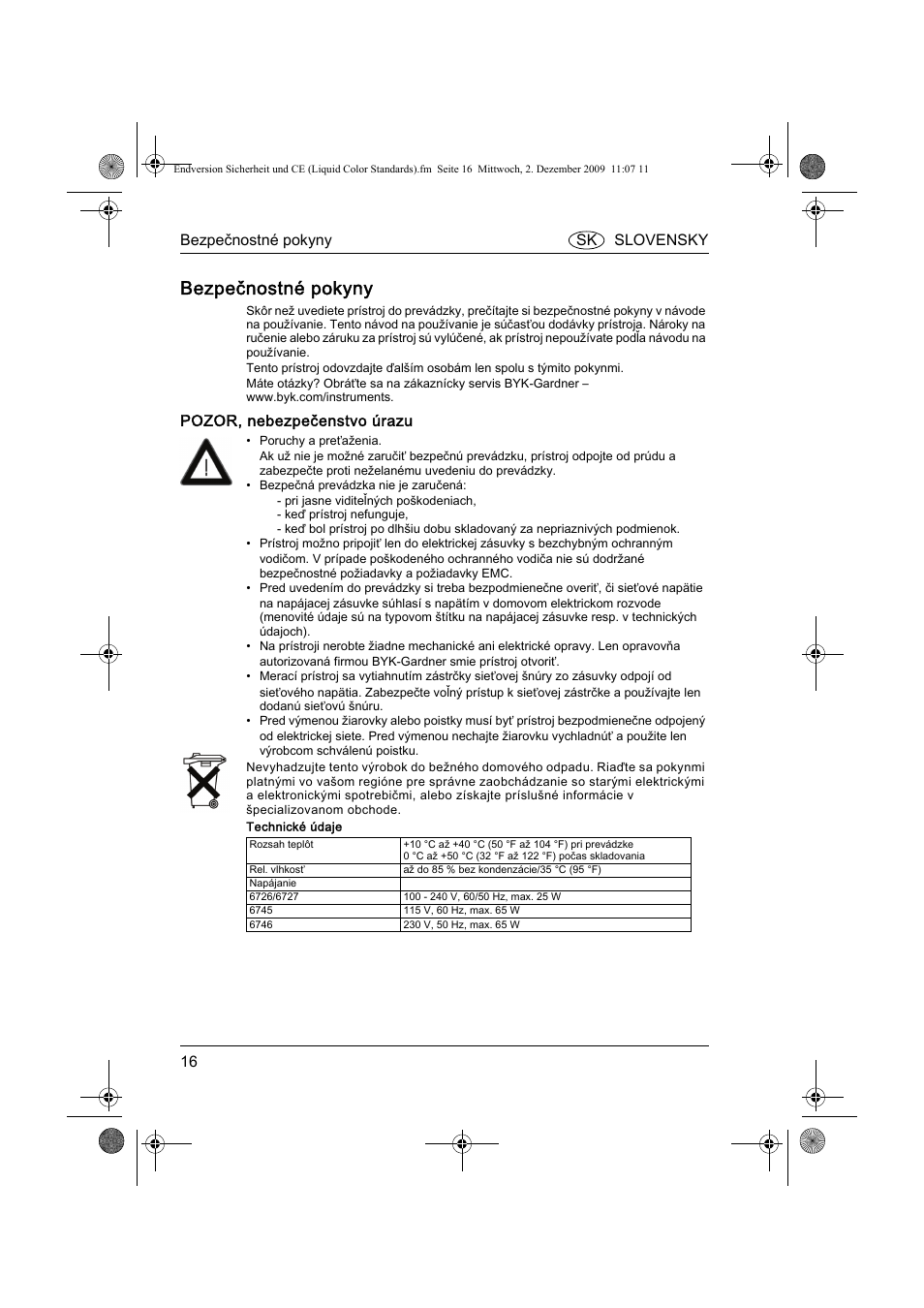 Bezpečnostné pokyny | ALTANA Liquid Color Standards Safety Instructions User Manual | Page 17 / 40