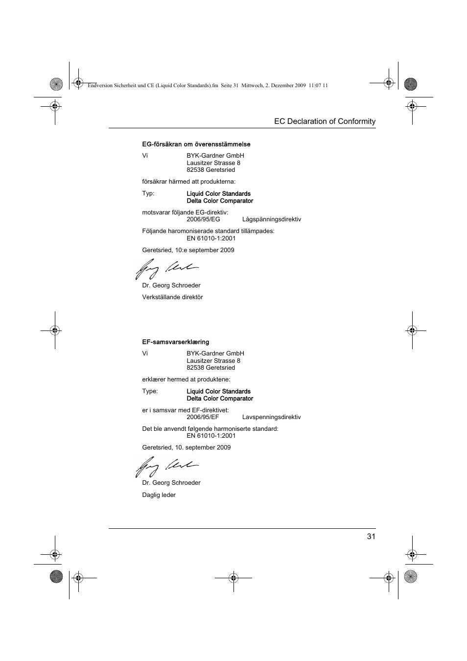 ALTANA Liquid Color Standards Safety Instructions User Manual | Page 32 / 40