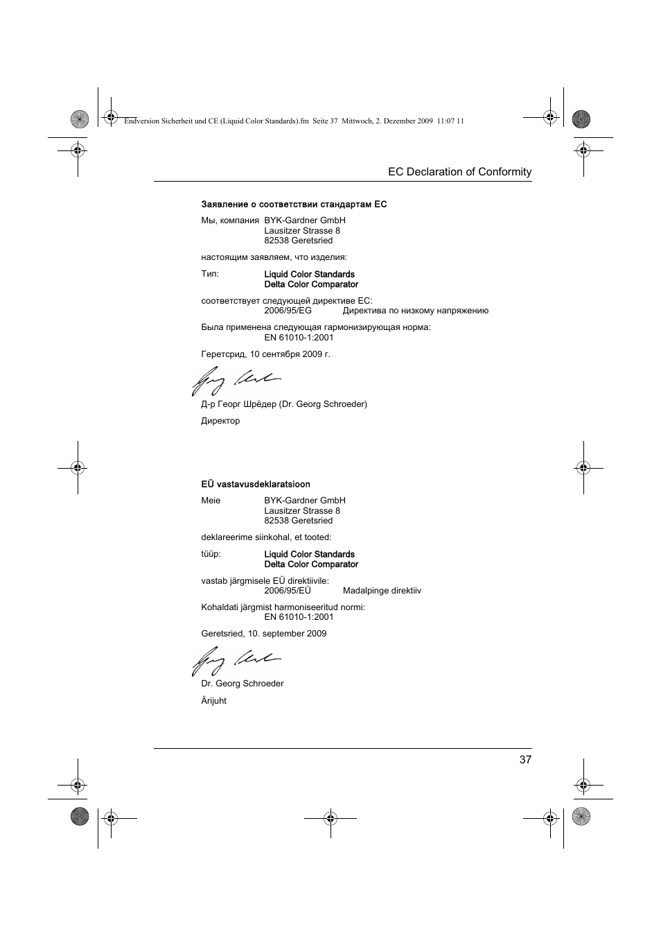 ALTANA Liquid Color Standards Safety Instructions User Manual | Page 38 / 40