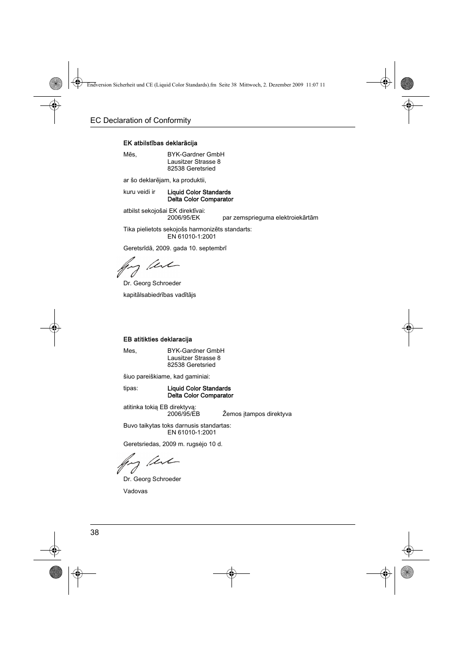 ALTANA Liquid Color Standards Safety Instructions User Manual | Page 39 / 40