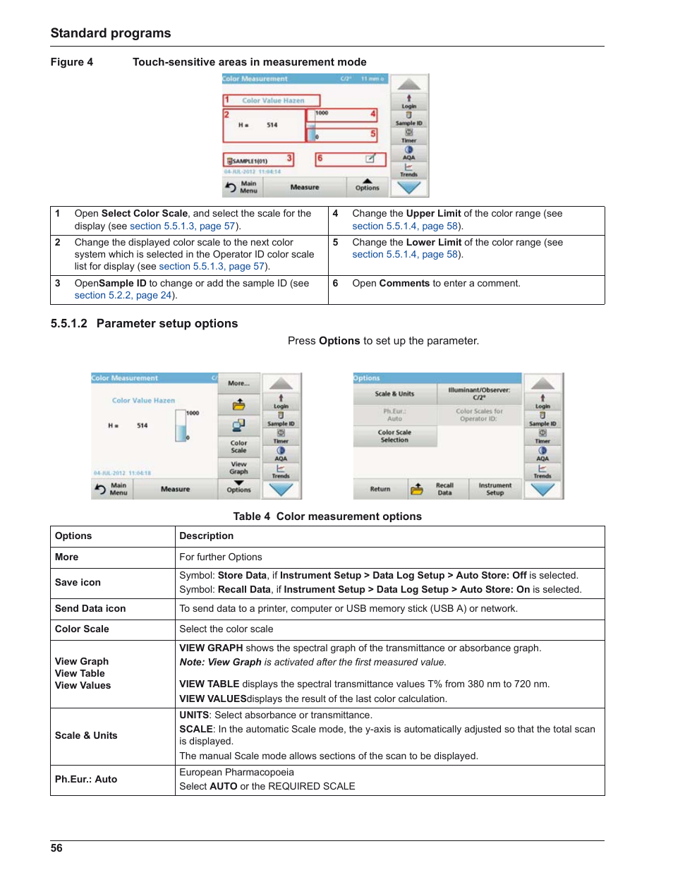 Standard programs | ALTANA LCM IV User Manual | Page 55 / 113