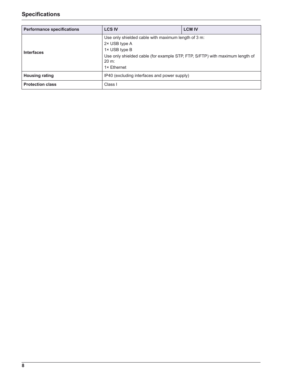 Specifications | ALTANA LCM IV User Manual | Page 7 / 113