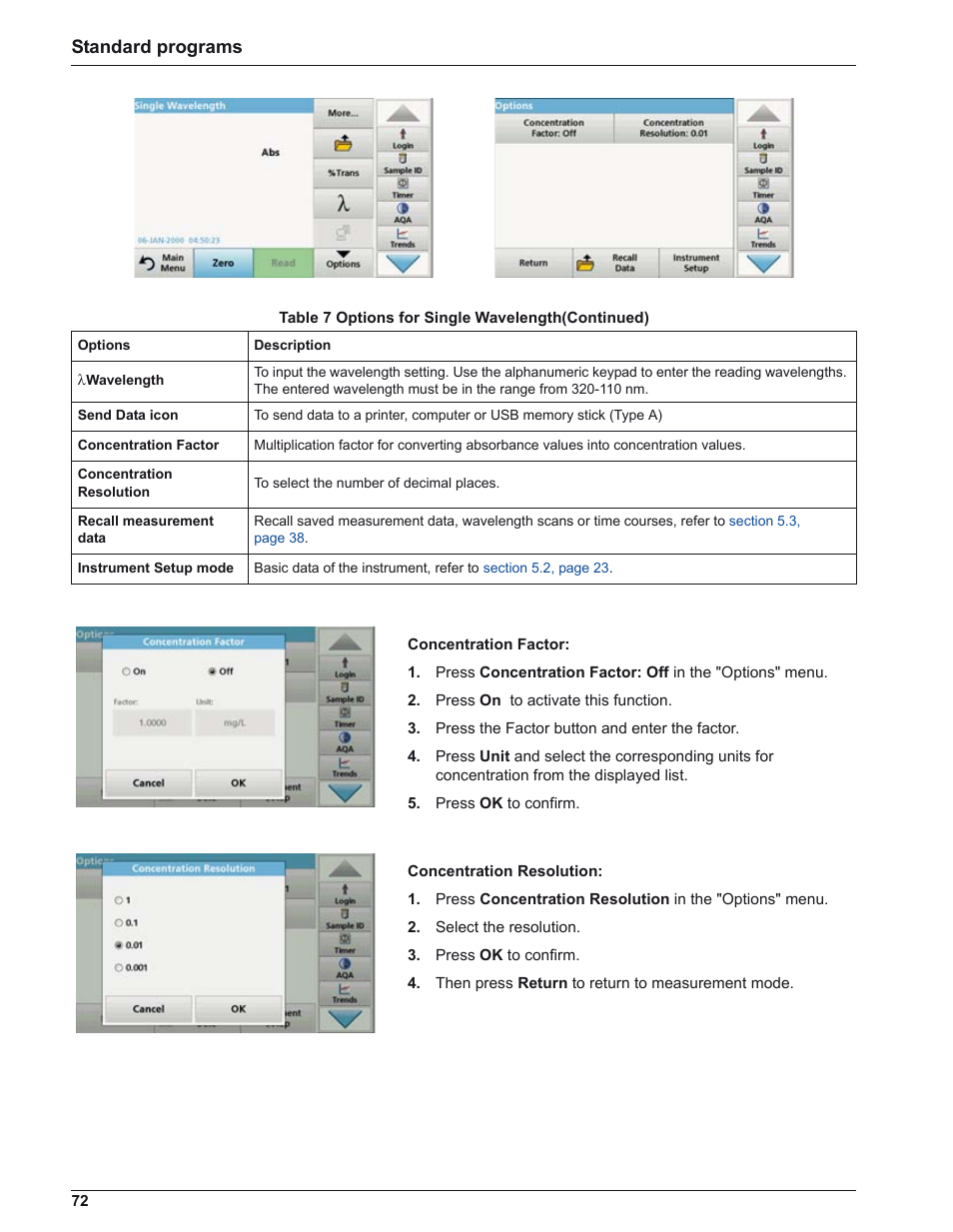 Standard programs | ALTANA LCM IV User Manual | Page 71 / 113