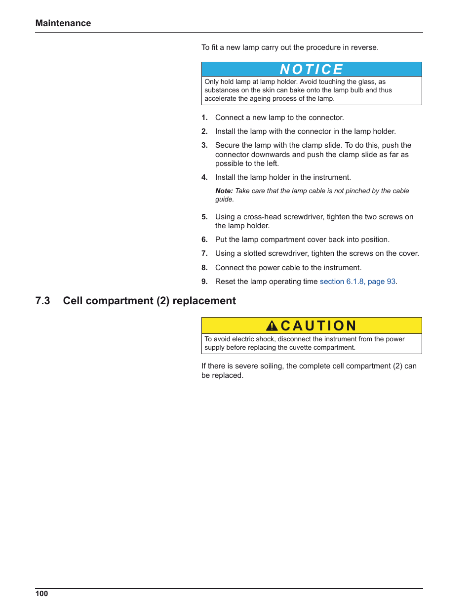3 cell compartment (2) replacement | ALTANA LCM IV User Manual | Page 99 / 113