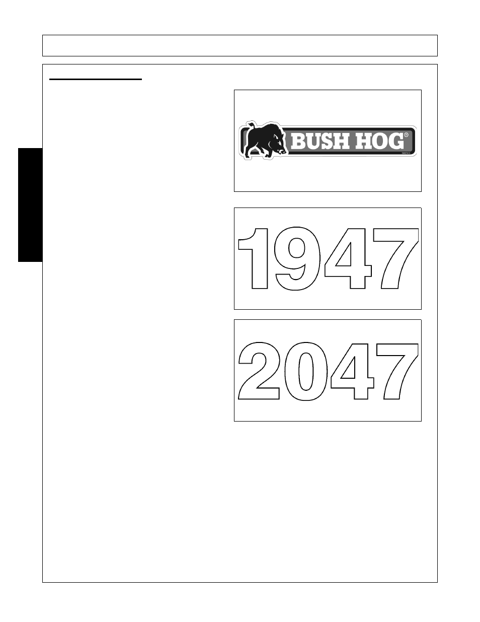 Decal description, Safety | Bush Hog 1947 User Manual | Page 22 / 102