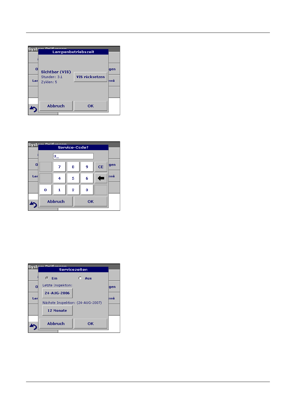 1 kundendienstmenü, 6 servicezeiten, Erweiterte funktionen | ALTANA LCS III User Manual | Page 168 / 370