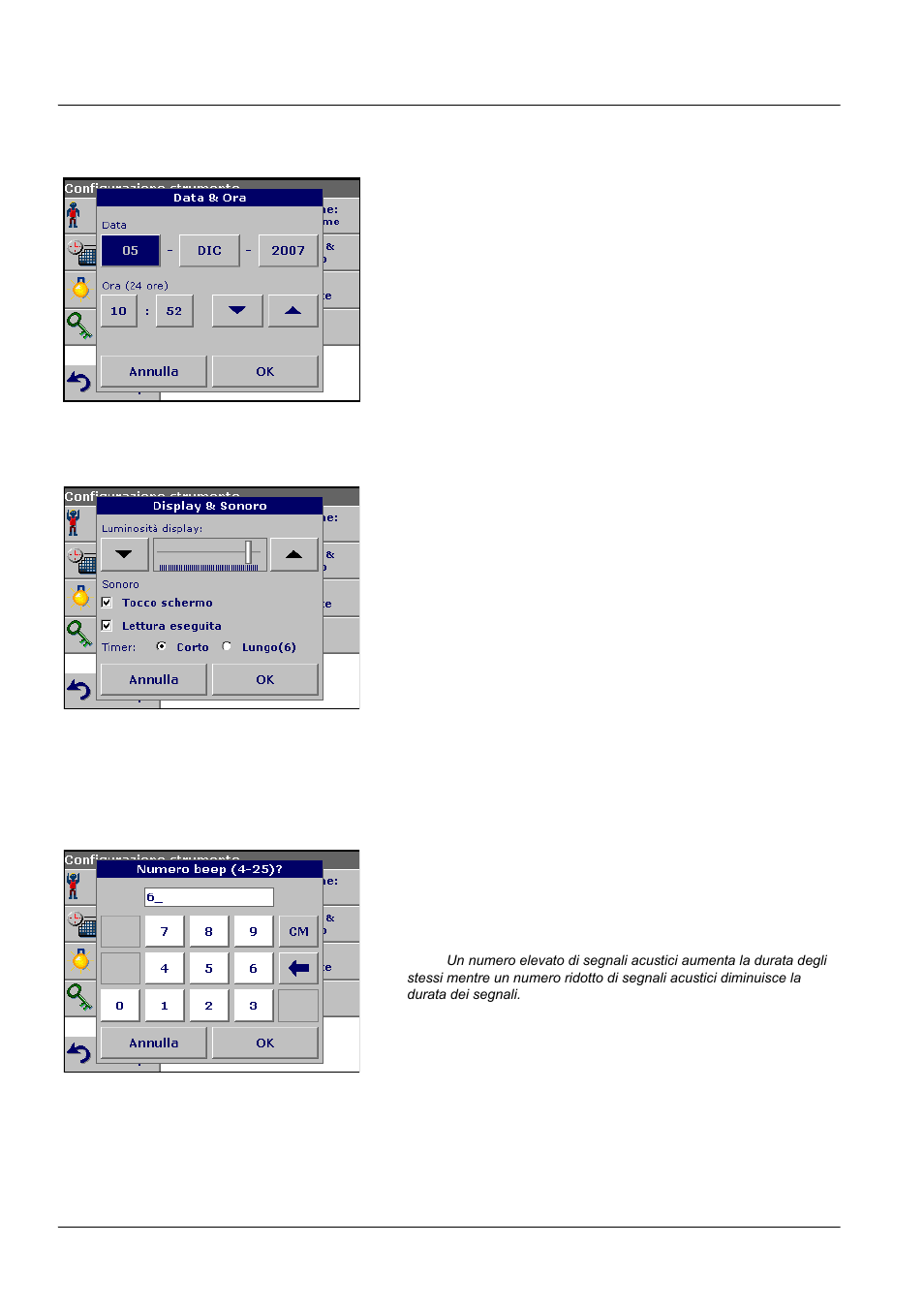 3 data e ora, 4 preferenze relative al display e sonoro, Operazioni standard 5.2.3 data e ora | ALTANA LCS III User Manual | Page 295 / 370