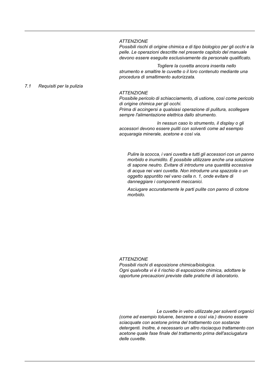 Capitolo 7 manutenzione, 1 requisiti per la pulizia, 1 alloggiamento e vano cella | 2 display, 3 cuvette | ALTANA LCS III User Manual | Page 358 / 370