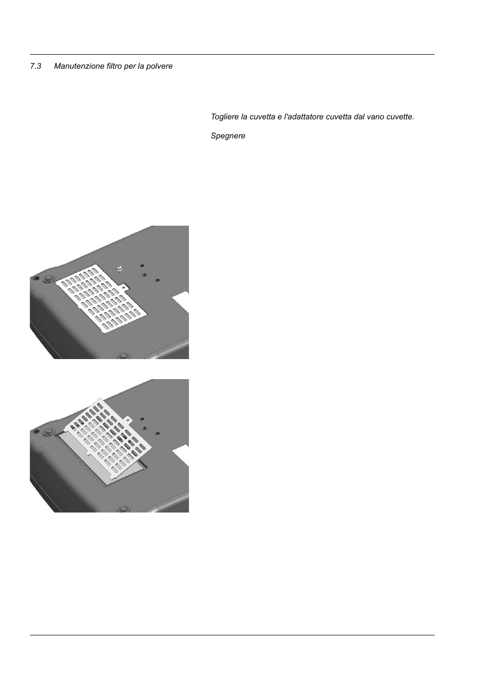 3 manutenzione filtro per la polvere, 1 sostituzione del filtro per la polvere, Manutenzione | ALTANA LCS III User Manual | Page 361 / 370