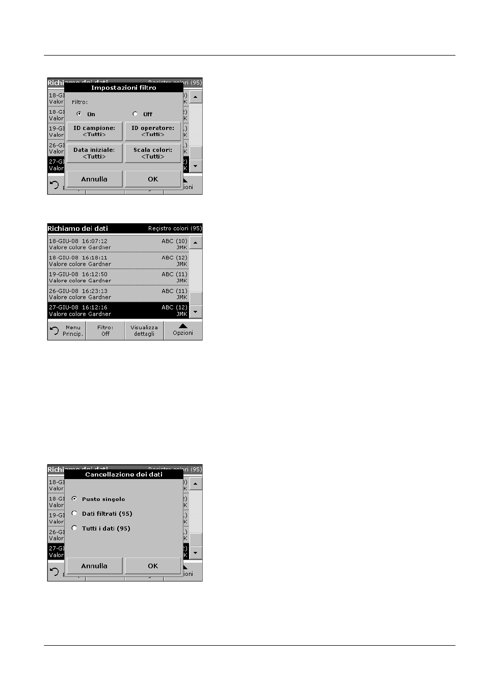 3 trasmissione dati dal registro dati, Operazioni standard | ALTANA LCM III User Manual | Page 200 / 234