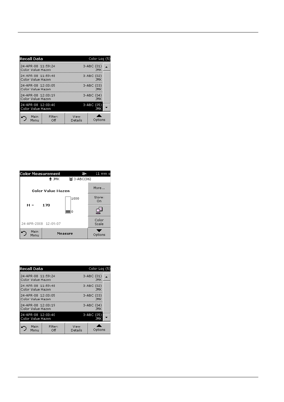 3 store, recall, send and delete data, 1 auto/manual data storage, 2 recall stored data from the data log | ALTANA LCM III User Manual | Page 27 / 234