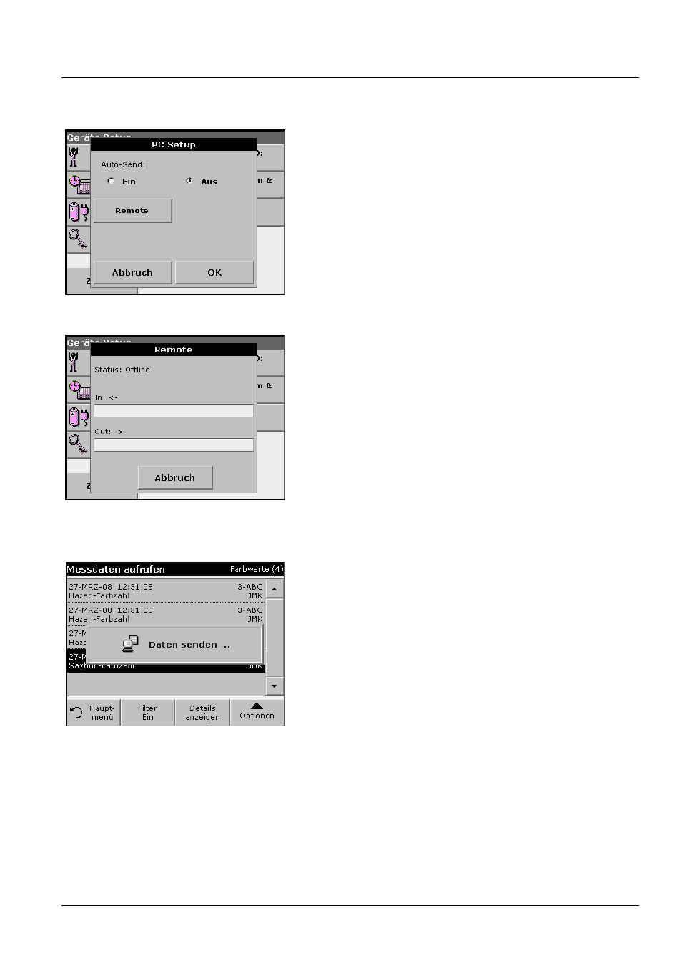 2 pc setup, 3 drucken von daten, 2 pc setup 5.2.6.3 drucken von daten | Standardfunktionen | ALTANA LCM III User Manual | Page 82 / 234