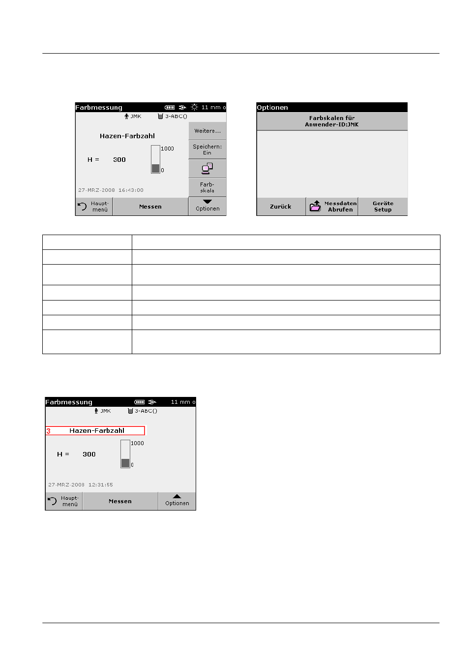 2 optionen zum einrichten der parameter, 3 ändern der farbskala nach einer messung, 3 auf seite 33 | Standardfunktionen | ALTANA LCM III User Manual | Page 92 / 234