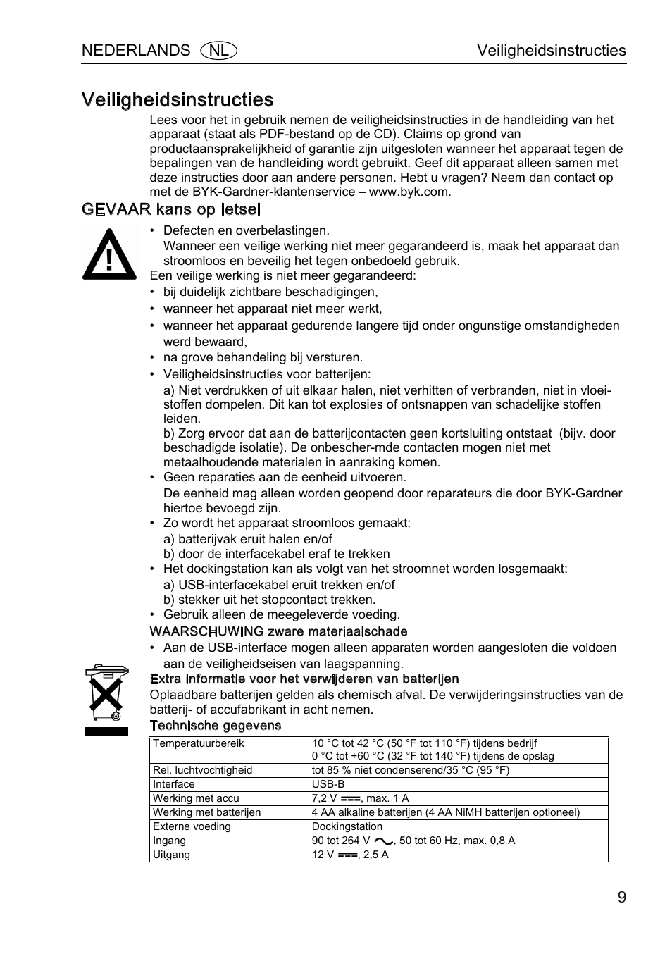 Veiligheidsinstructies, Gevaar kans op letsel, Nederlands nl veiligheidsinstructies | ALTANA BYK-mac COLOR Safety Instructions User Manual | Page 10 / 40