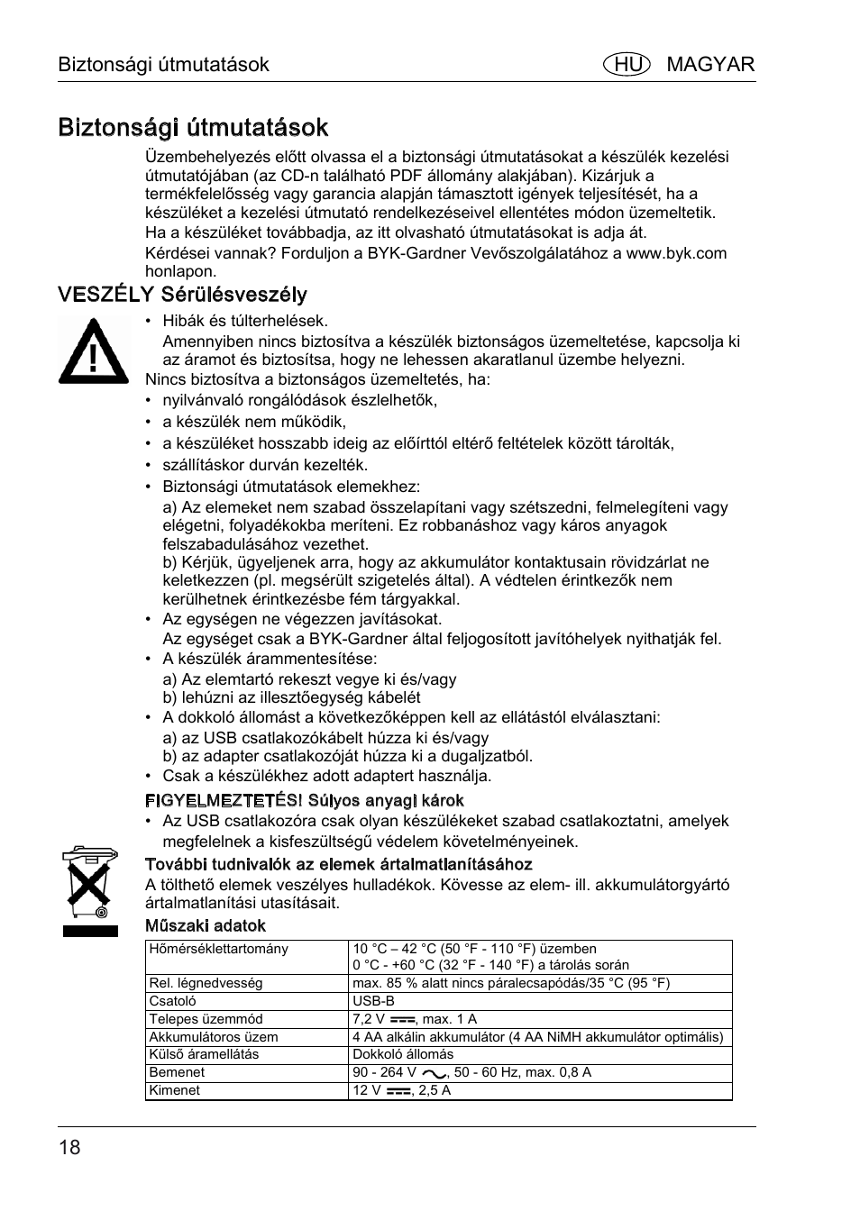 Biztonsági útmutatások, Veszély sérülésveszély, Biztonsági útmutatások hu magyar | ALTANA BYK-mac COLOR Safety Instructions User Manual | Page 19 / 40