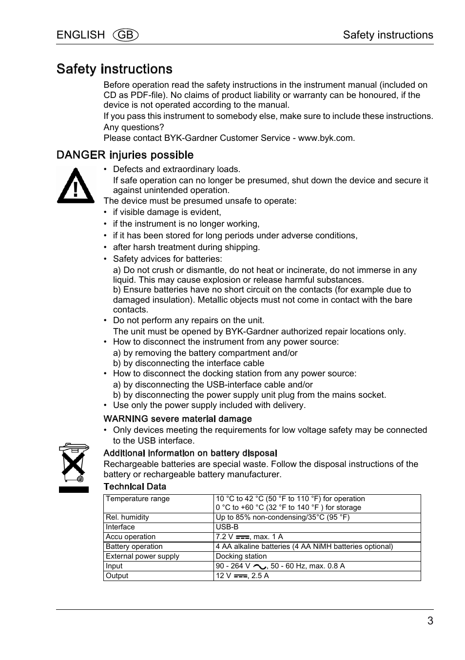 Safety instructions, Danger injuries possible, English gb safety instructions | ALTANA BYK-mac COLOR Safety Instructions User Manual | Page 4 / 40