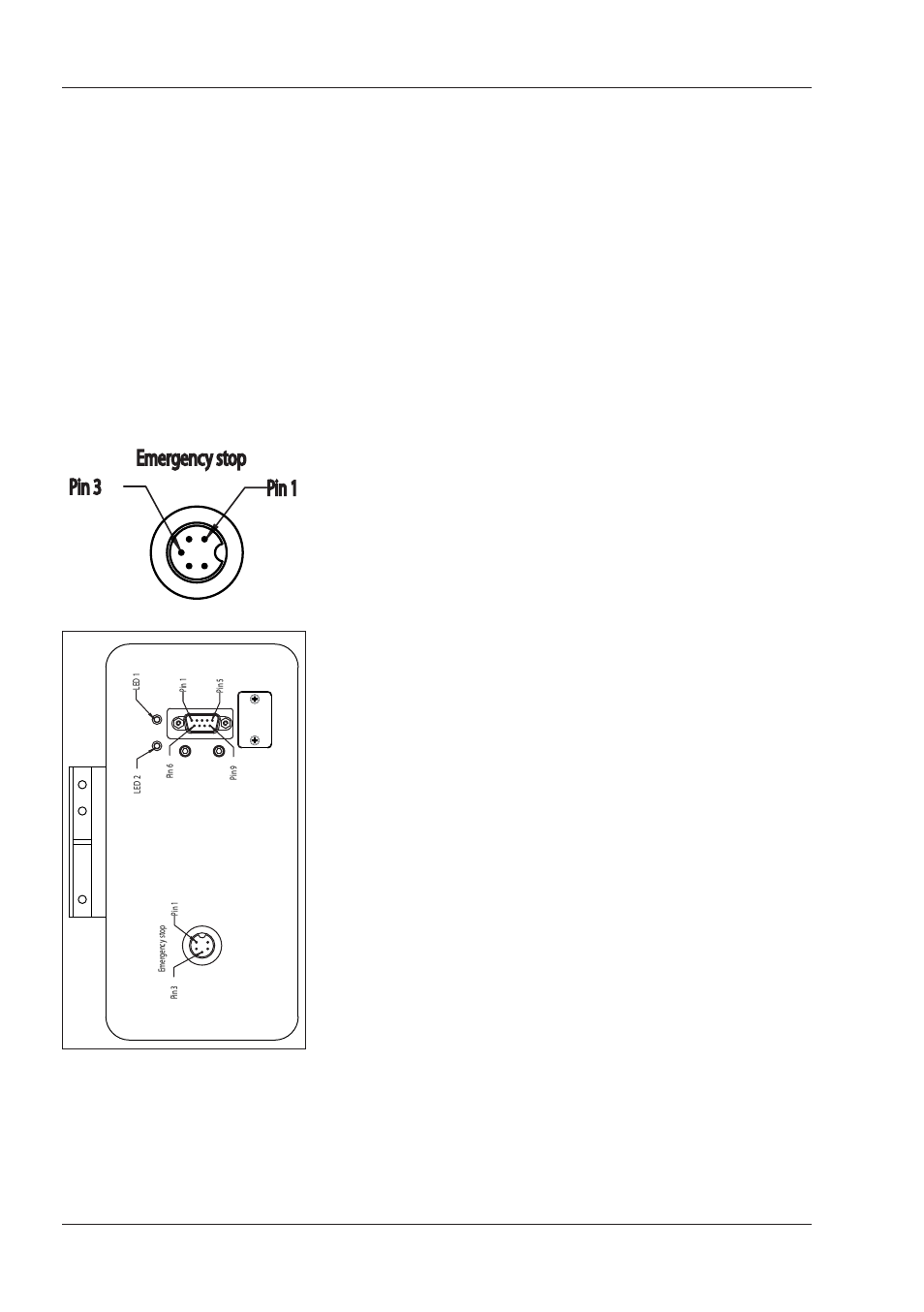 5 emergency stop, Emergency stop, 5emergency stop | Emergency stop pin 1 pin 1 pin 3 pin 3 | ALTANA BYK-mac ROBOTIC Manual User Manual | Page 15 / 26