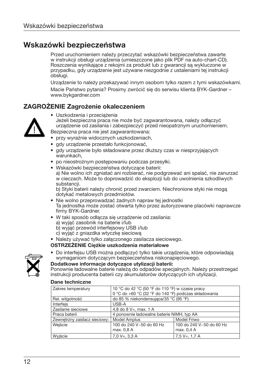 Wskazówki bezpieczeństwa, 12 wskazówki bezpieczeństwa, Zagrożenie zagrożenie okaleczeniem | ALTANA 6345 User Manual | Page 13 / 26