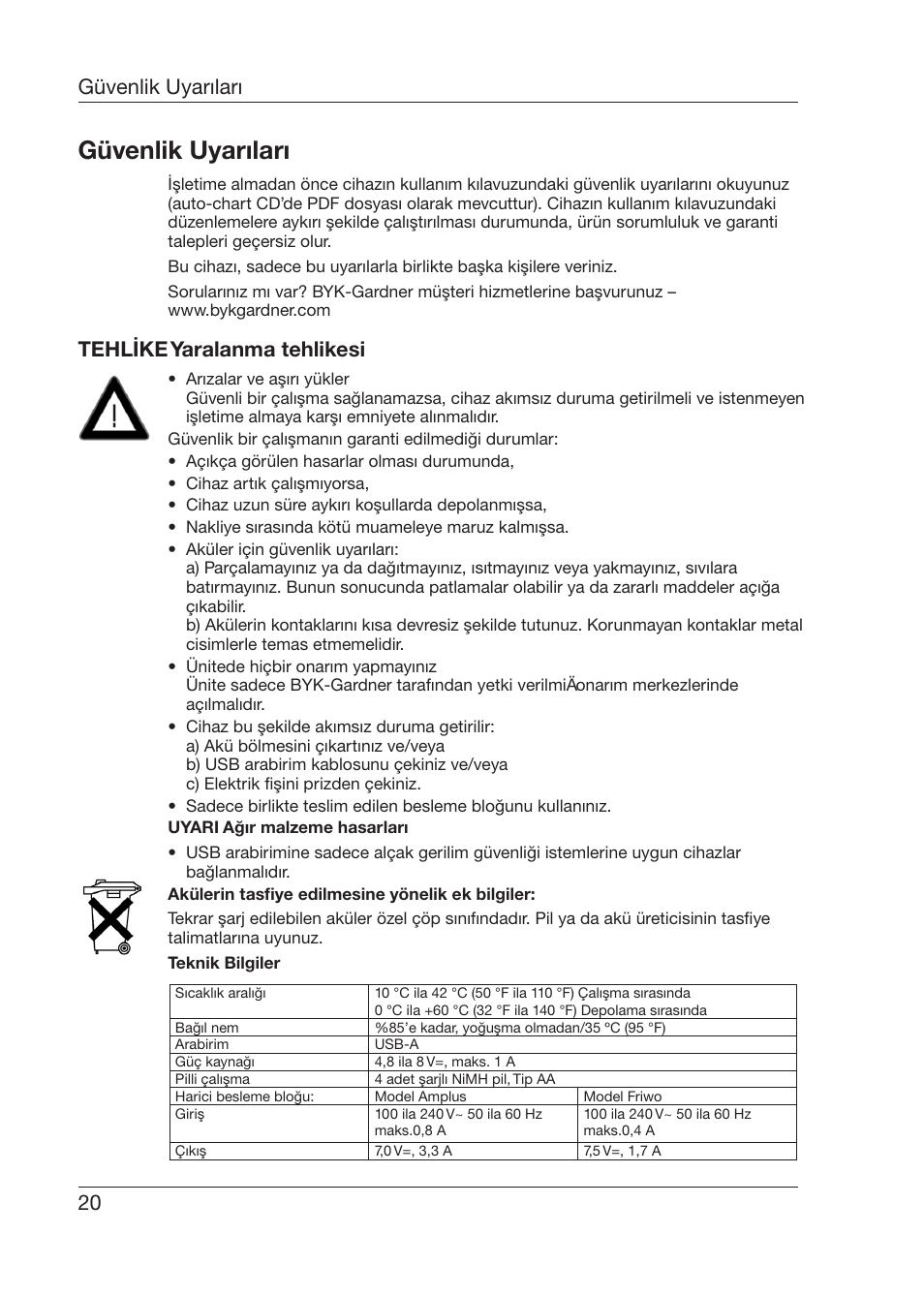 Güvenlik uyarıları, 20 güvenlik uyarıları, Tehlike yaralanma tehlikesi | ALTANA 6345 User Manual | Page 21 / 26