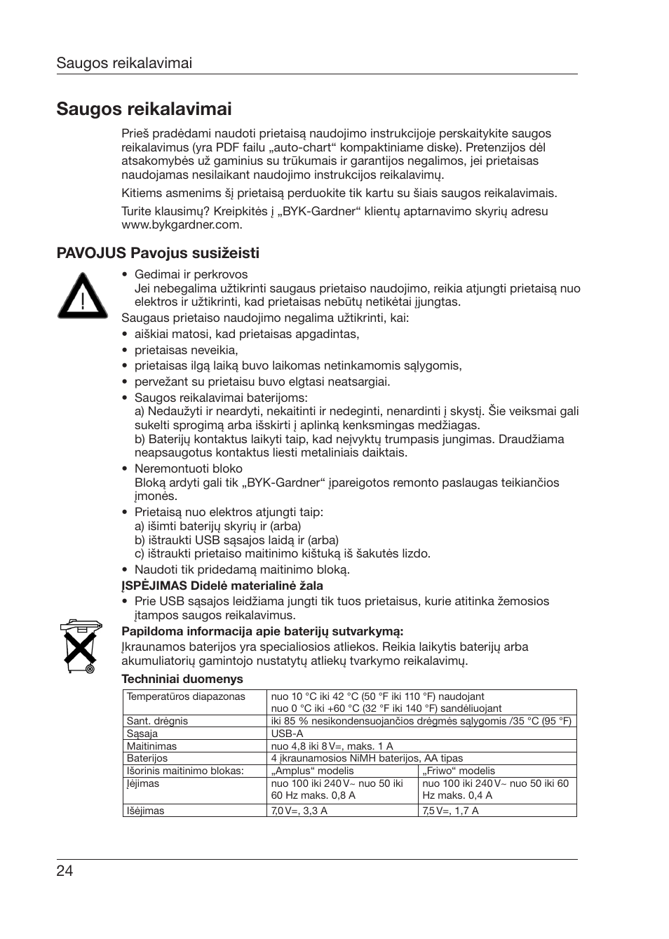 Saugos reikalavimai, 24 saugos reikalavimai, Pavojus pavojus susižeisti | ALTANA 6345 User Manual | Page 25 / 26