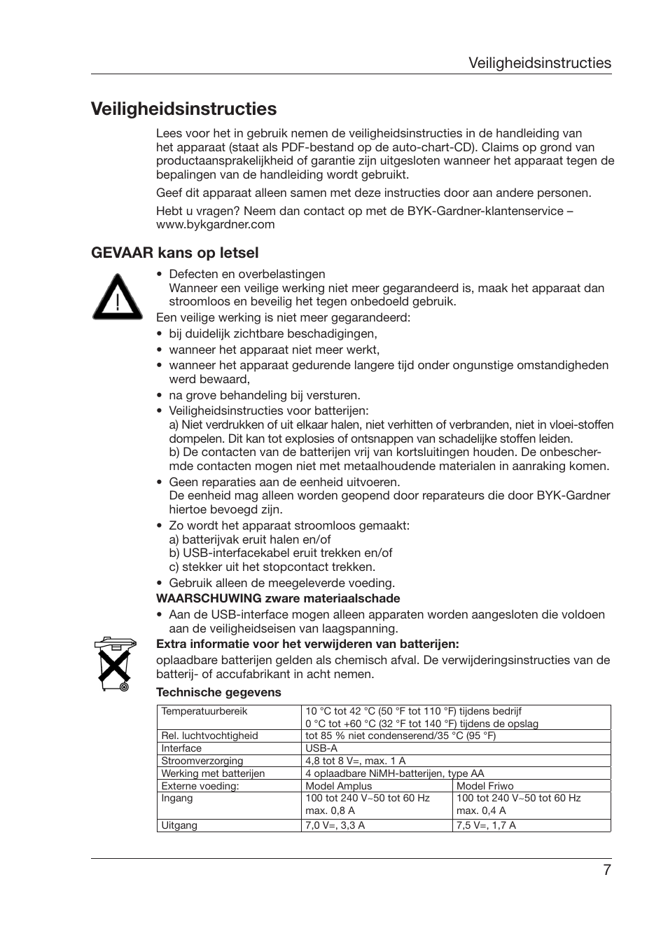 Veiligheidsinstructies, 7veiligheidsinstructies, Gevaar kans op letsel | ALTANA 6345 User Manual | Page 8 / 26