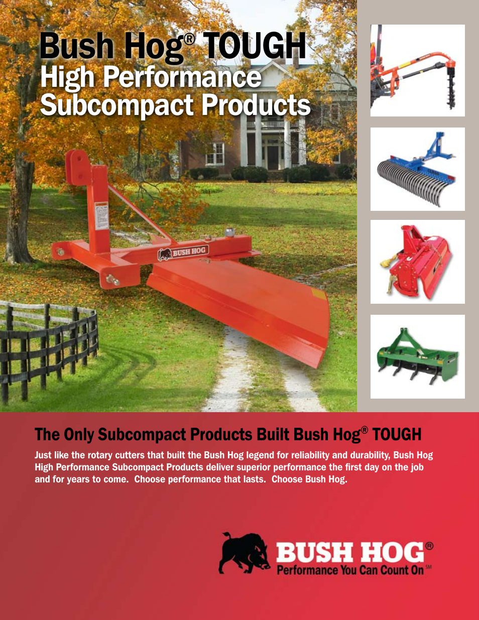 Bush Hog TOUGH Subcompact Landscape Rakes User Manual | 6 pages