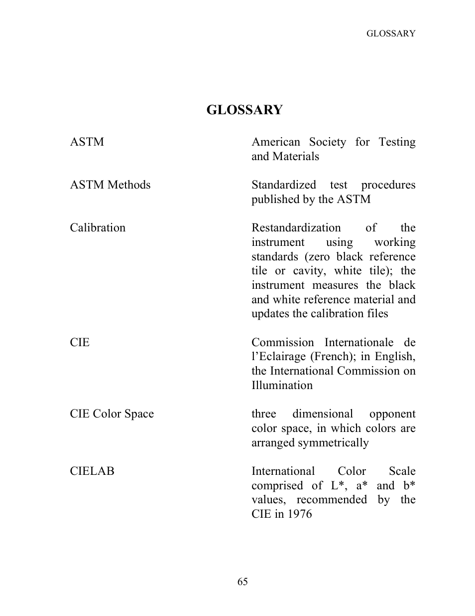 Glossary | ALTANA Color-View User Manual | Page 56 / 75