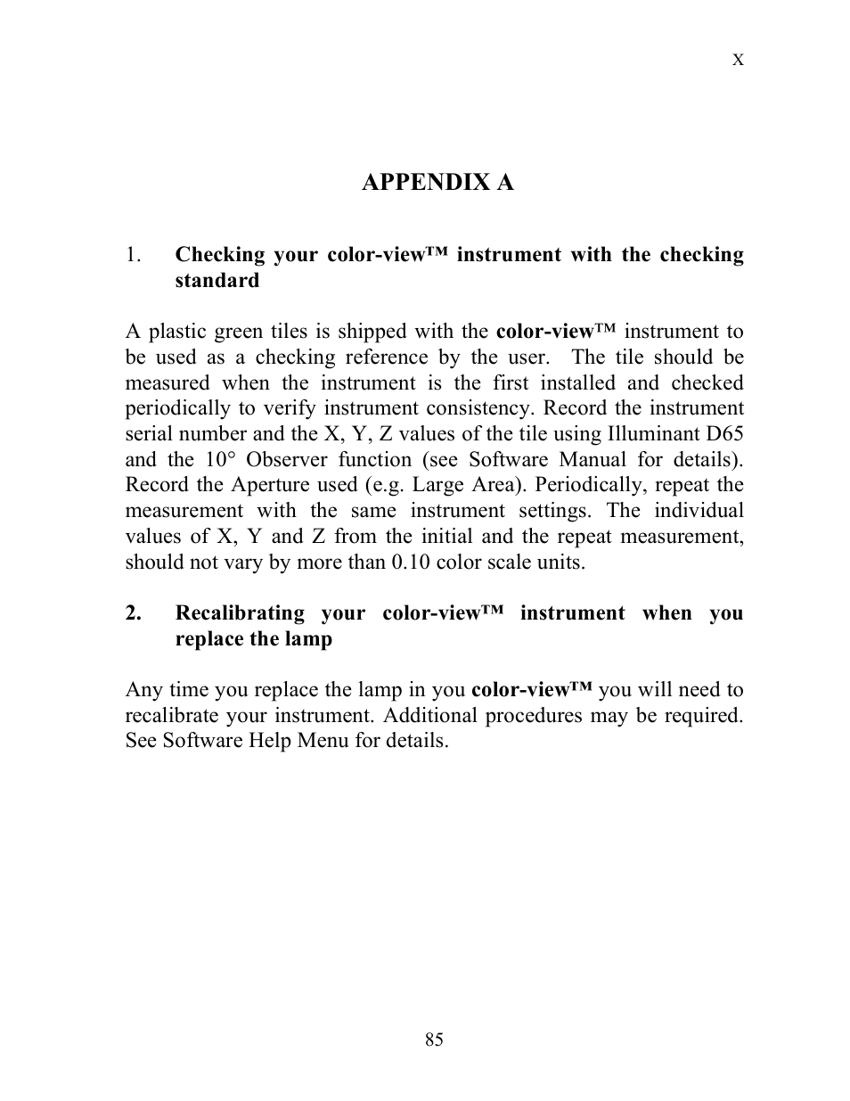 Appendix a | ALTANA Color-View User Manual | Page 72 / 75