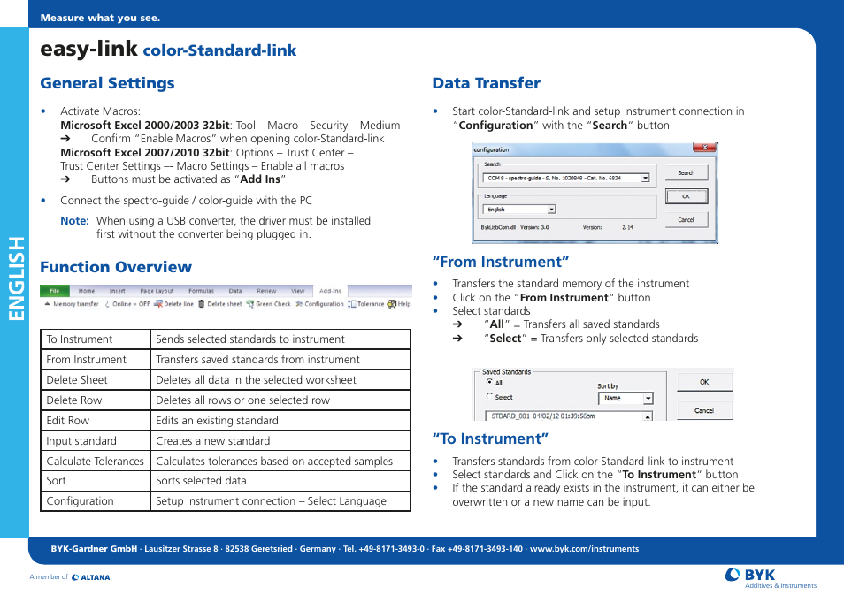 ALTANA Easy-Link Color-Standard-Link User Manual | 2 pages