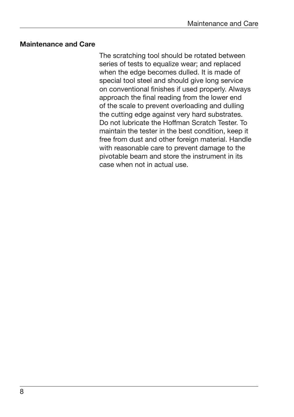 ALTANA Hoffman Scratch Hardness Tester Manual User Manual | Page 9 / 10