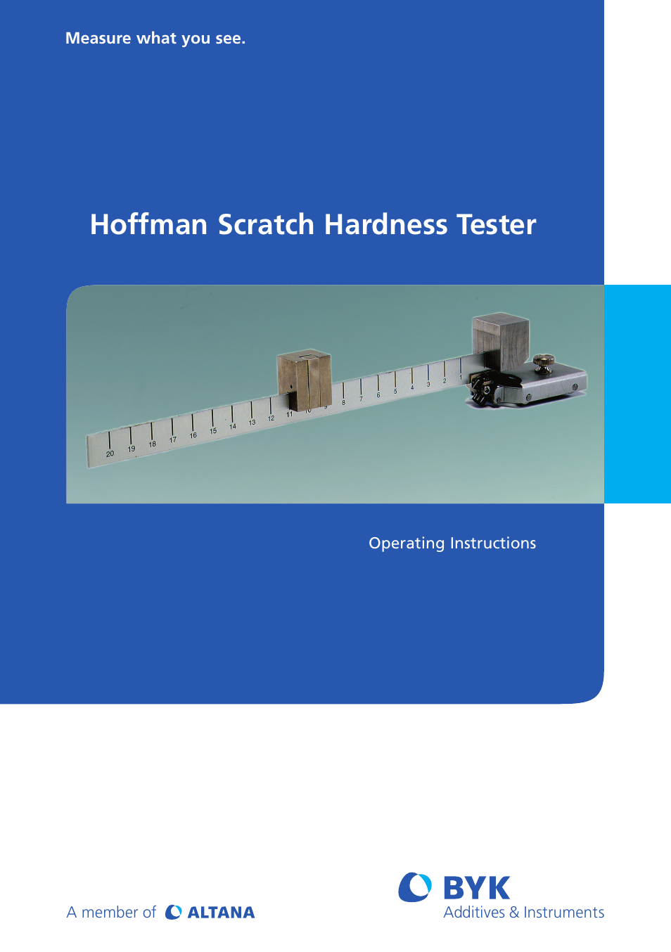 ALTANA Hoffman Scratch Hardness Tester Operating Instructions User Manual | 8 pages