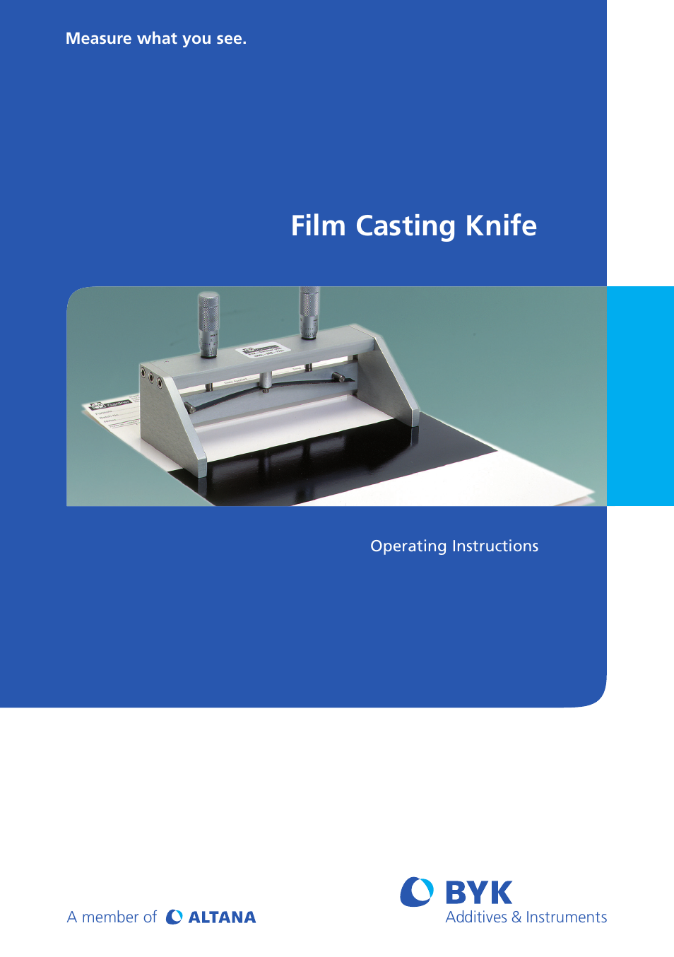 ALTANA Film Casting Knife User Manual | 8 pages