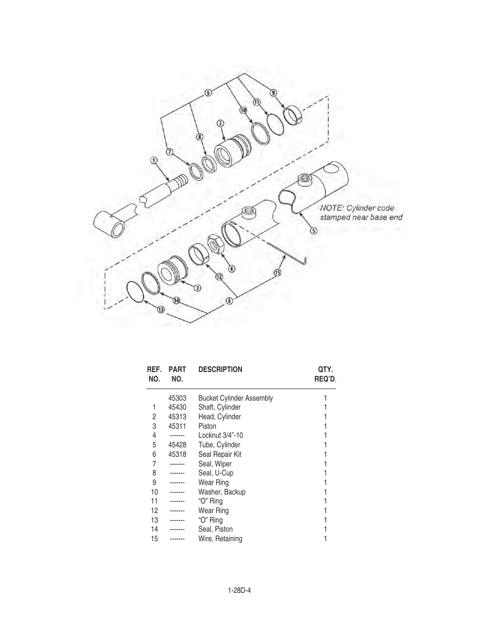 Hydraulic cylinder - bucket | Bush Hog 1747 User Manual | Page 18 / 30