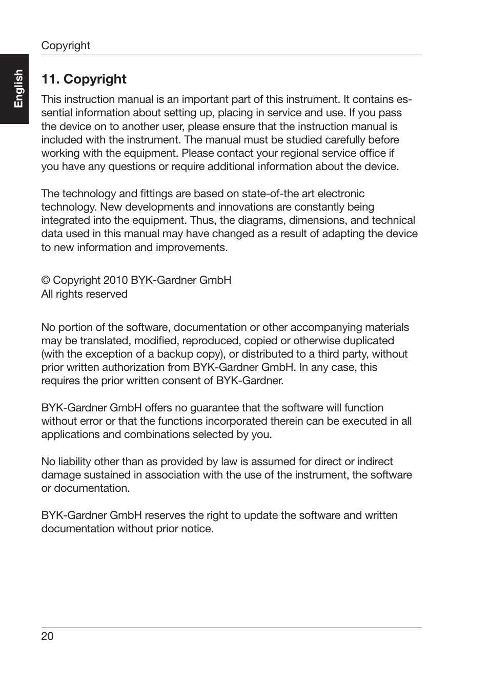 Copyright | ALTANA Byko-Drive Manual User Manual | Page 22 / 24