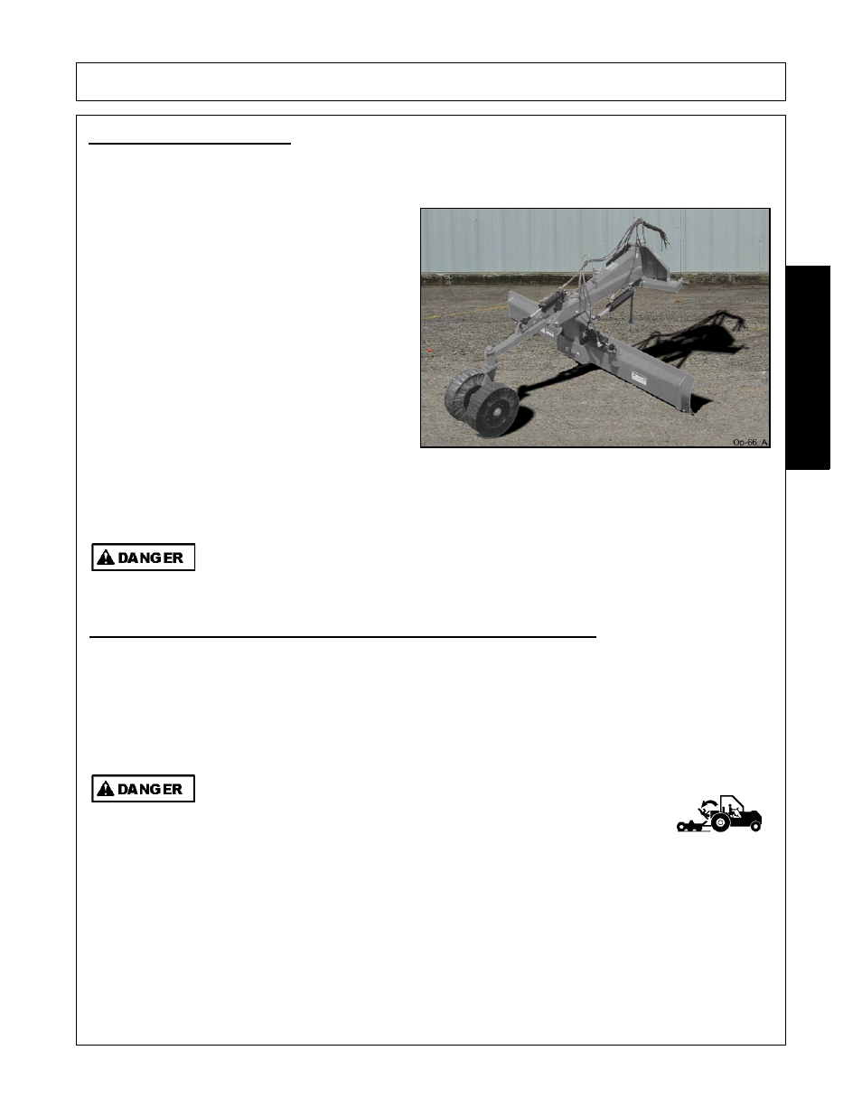 Blade storage, Transporting the tractor and implement, Operation | Opera t ion | Bush Hog 00786976C User Manual | Page 49 / 60