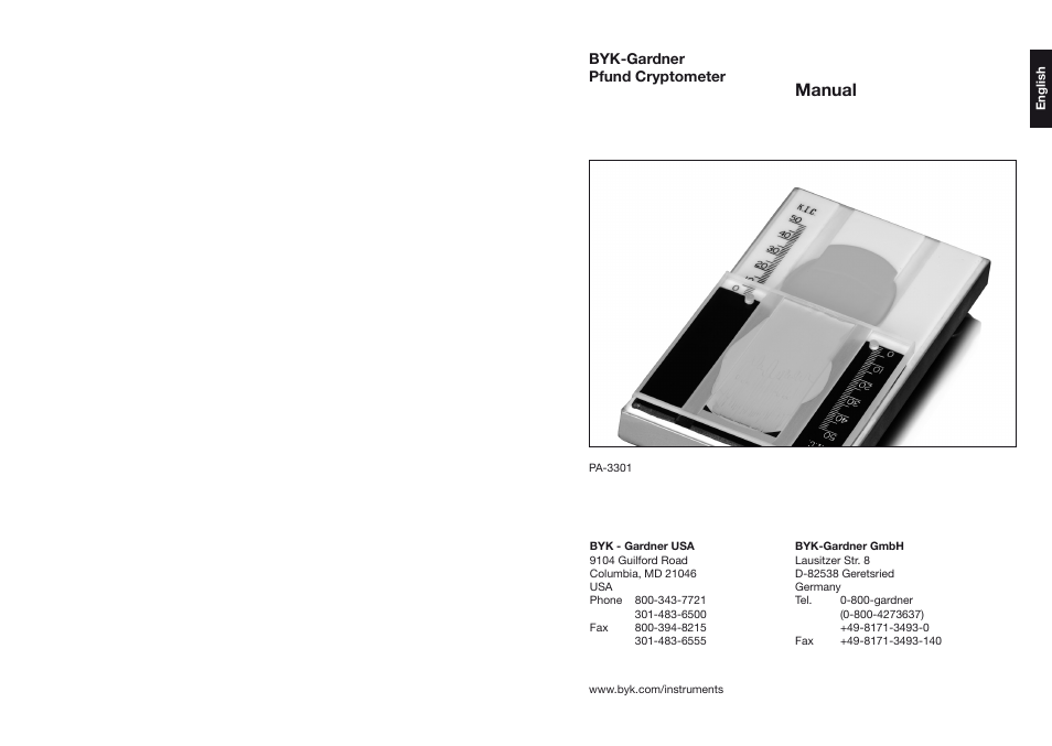 Manual | ALTANA Pfund Cryptometer User Manual | Page 2 / 9