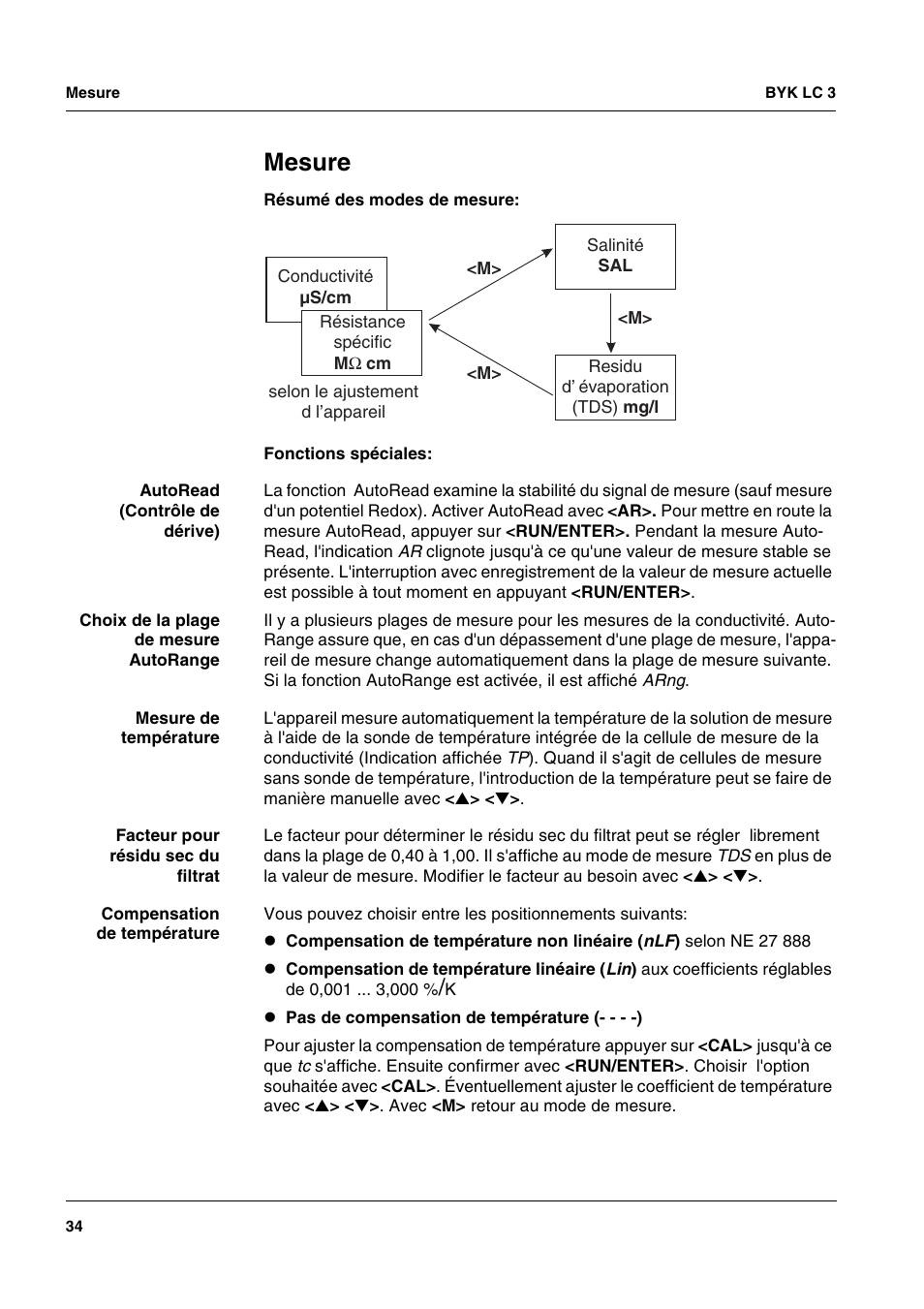 Mesure | ALTANA LC 3 User Manual | Page 34 / 60