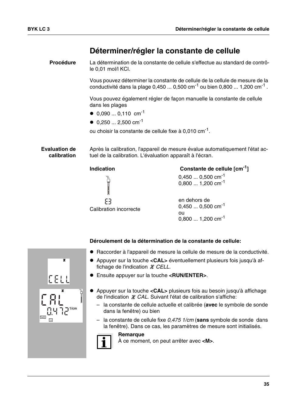 A l c, Déterminer/régler la constante de cellule, Lc l e 2 0 7 4 | ALTANA LC 3 User Manual | Page 35 / 60