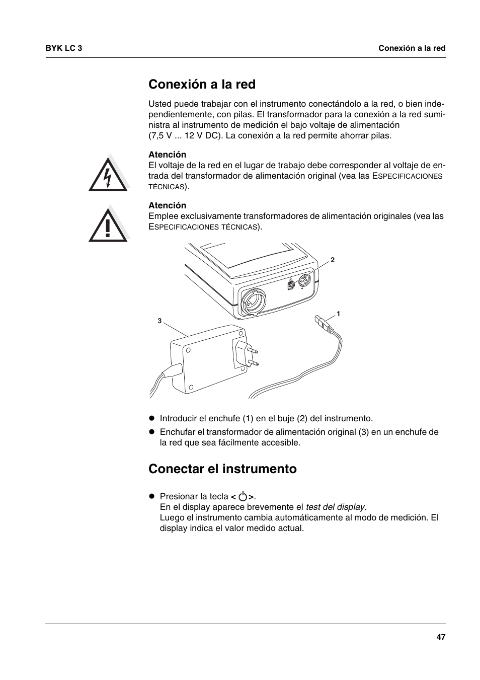 Conexión a la red, Conectar el instrumento | ALTANA LC 3 User Manual | Page 47 / 60