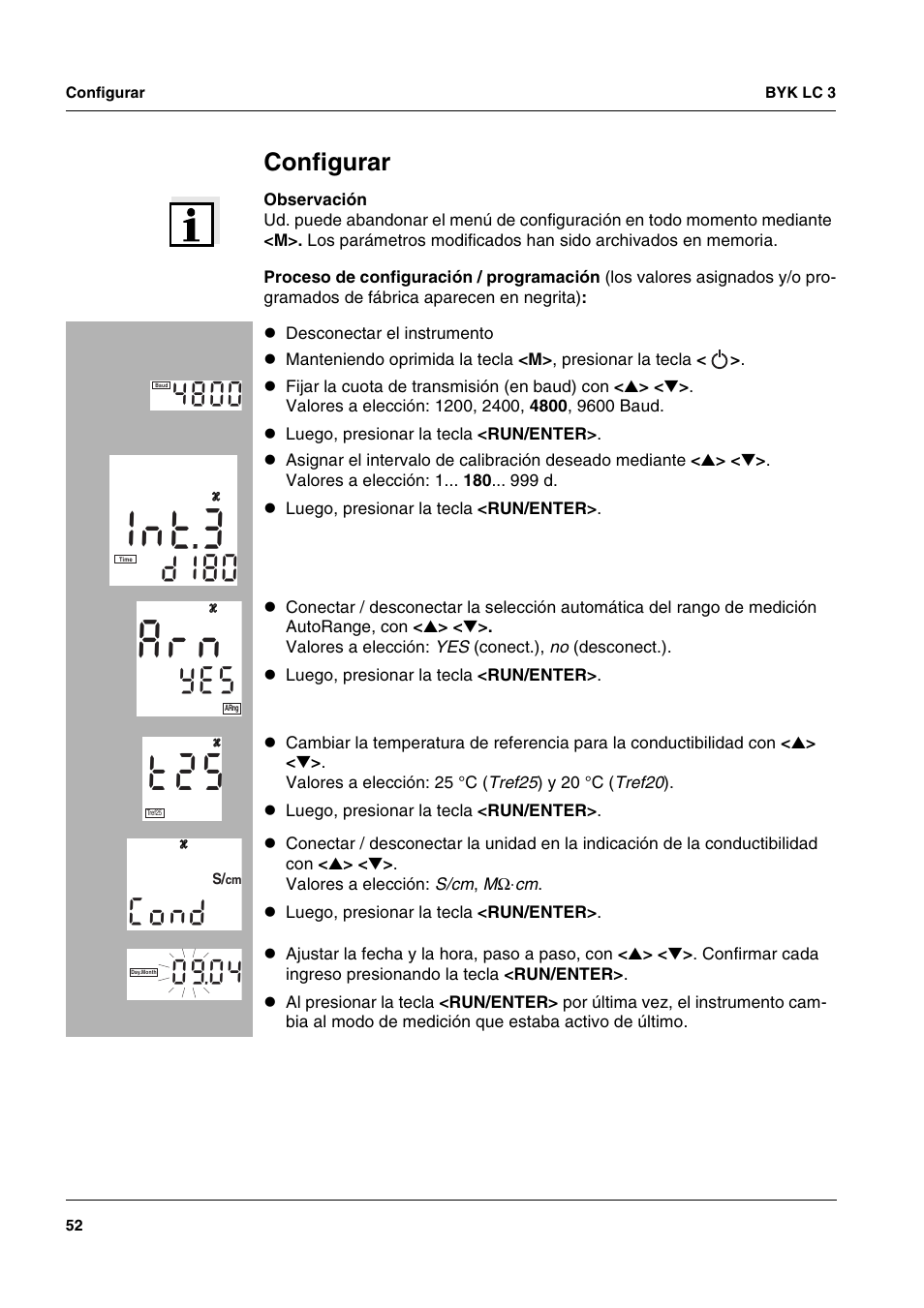 T 3 n 1, Nr a, 2 5 t | 81 s e y, Dn o c, Configurar | ALTANA LC 3 User Manual | Page 52 / 60