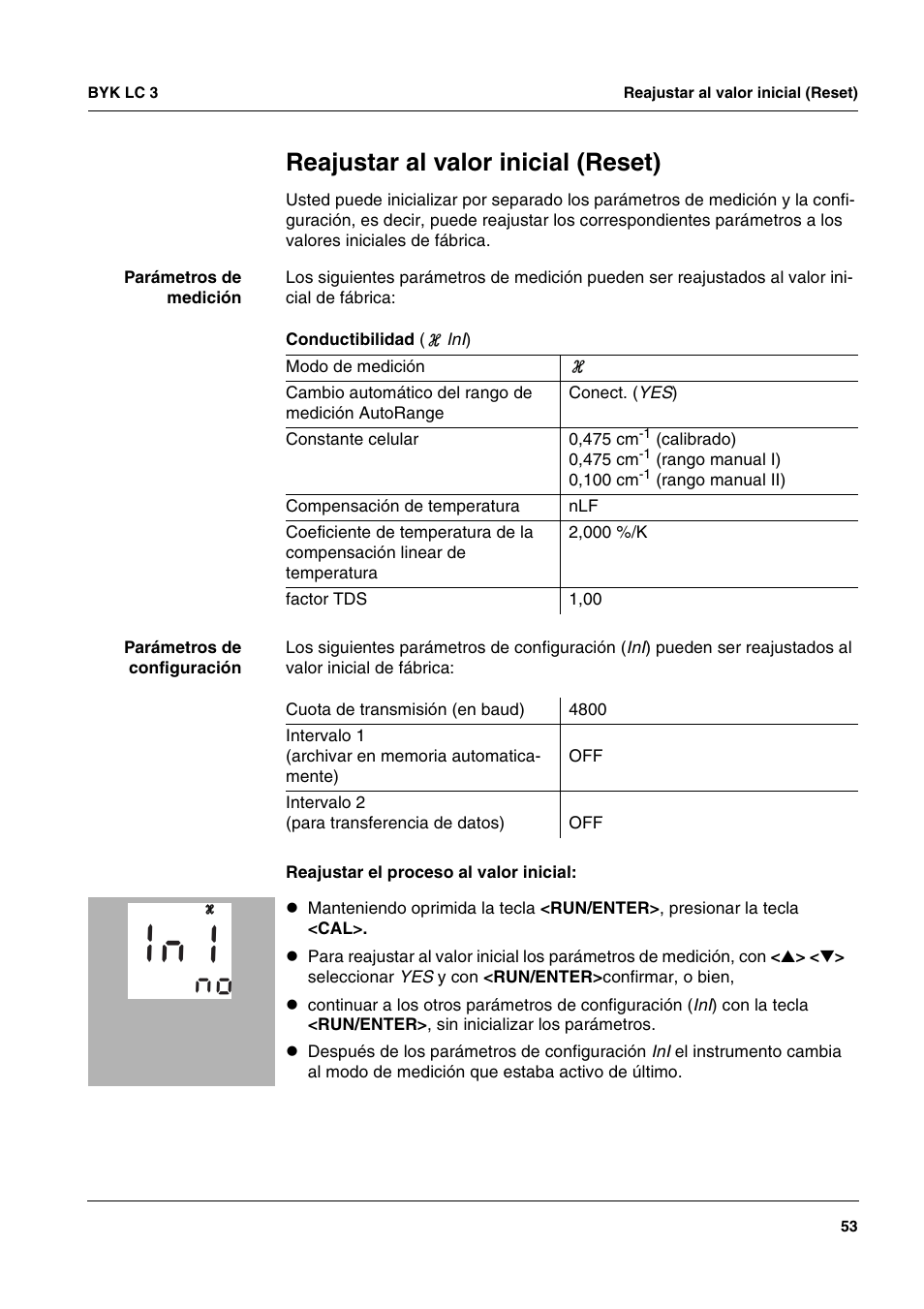 Reajustar al valor inicial (reset) | ALTANA LC 3 User Manual | Page 53 / 60