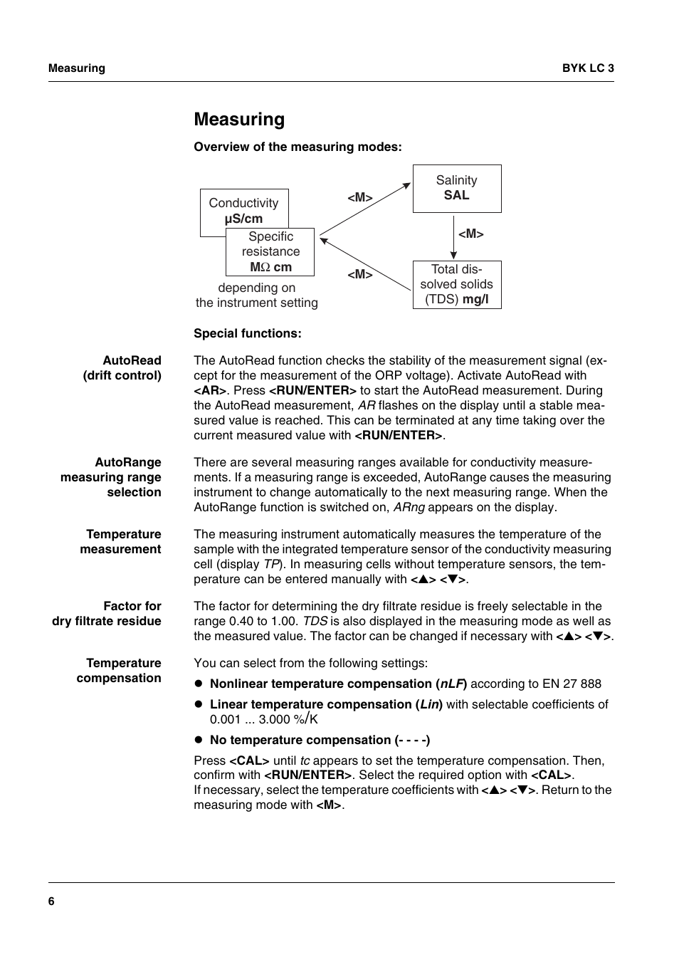 Measuring | ALTANA LC 3 User Manual | Page 6 / 60