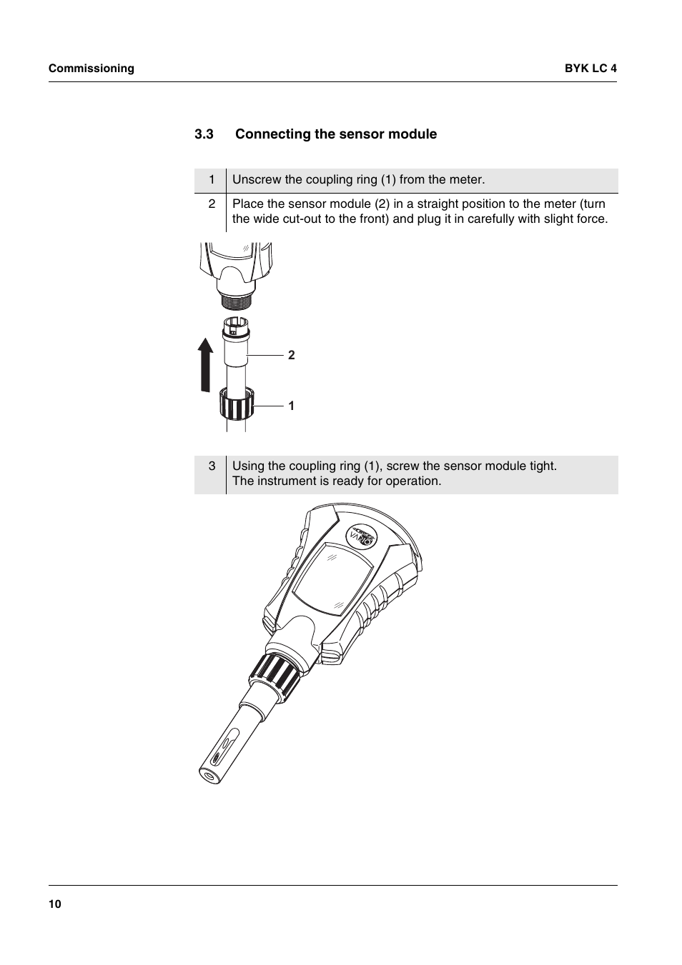 3 connecting the sensor module, Connecting the sensor module, Section 3.3) | ALTANA LC 4 User Manual | Page 10 / 61