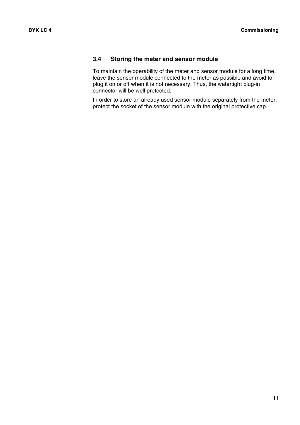 4 storing the meter and sensor module, Storing the meter and sensor module | ALTANA LC 4 User Manual | Page 11 / 61