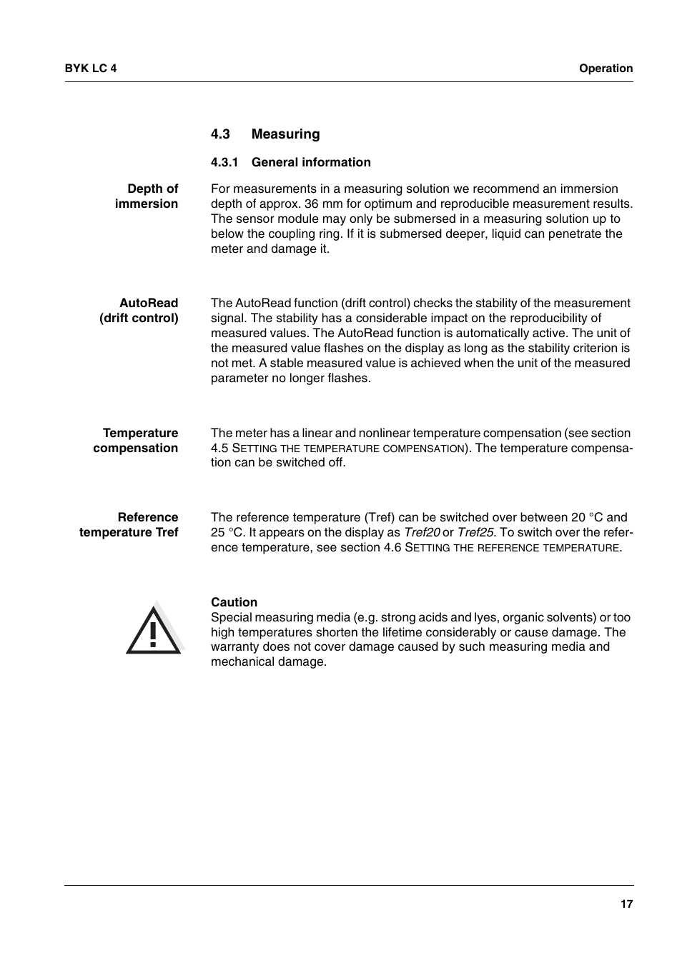 3 measuring, 1 general information, Measuring 4.3.1 | General information | ALTANA LC 4 User Manual | Page 17 / 61