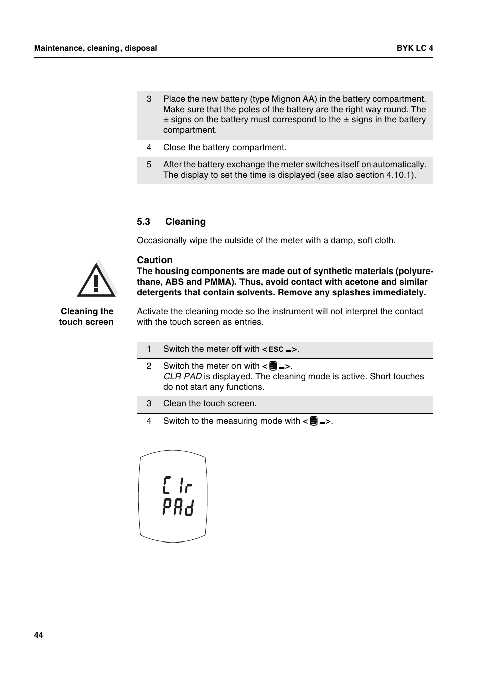 3 cleaning, Cleaning | ALTANA LC 4 User Manual | Page 44 / 61