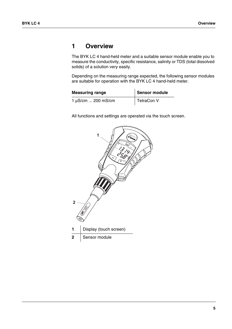 1 overview, Overview, 1overview | ALTANA LC 4 User Manual | Page 5 / 61