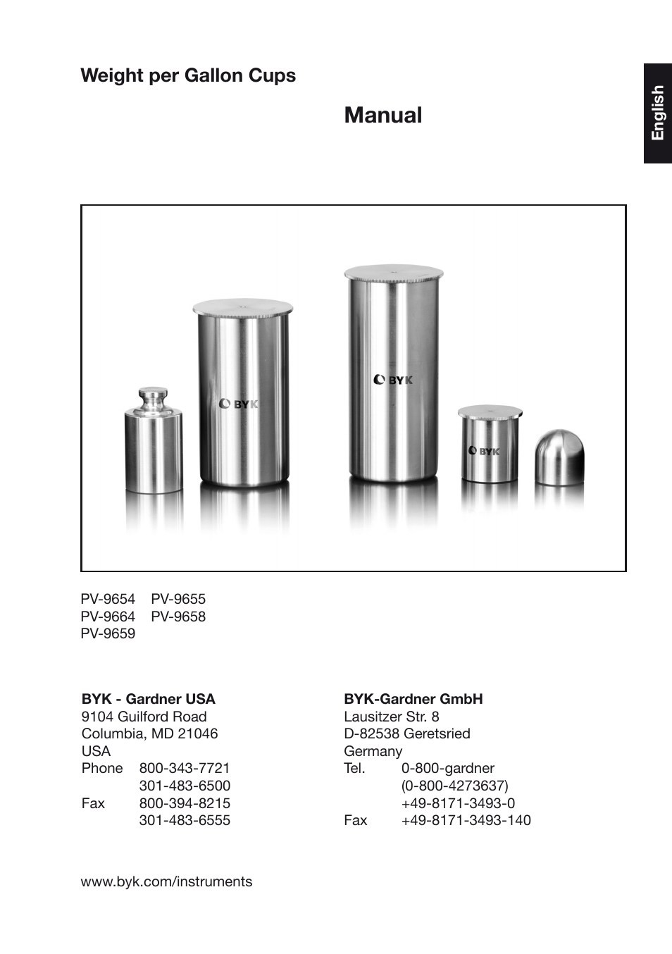 Manual, Weight per gallon cups | ALTANA Weight per Gallon Cups User Manual | Page 2 / 8