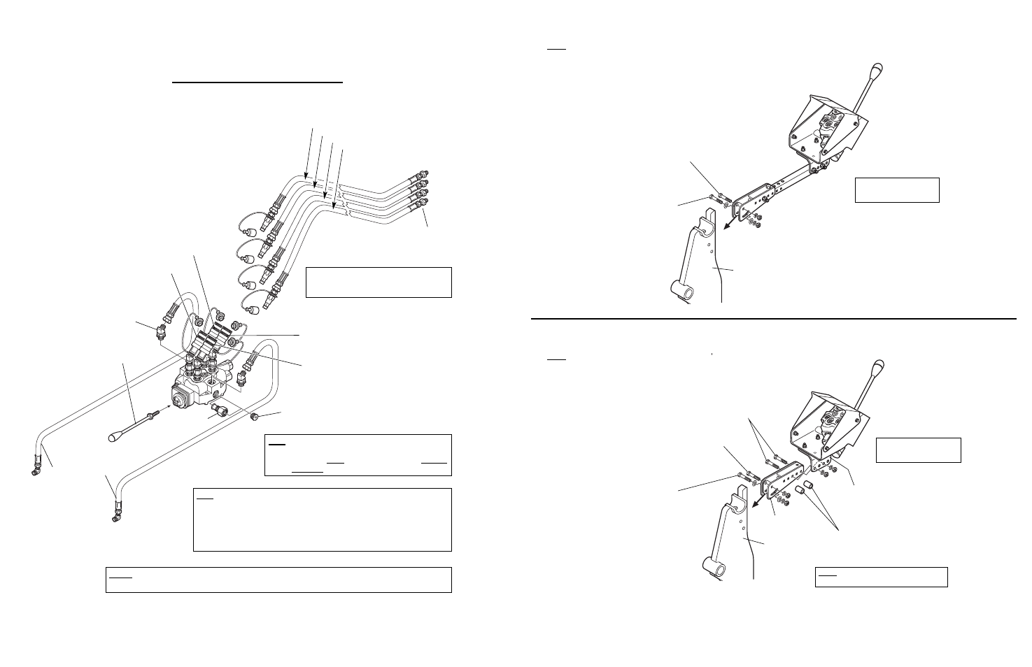 Walvoil valve mounting instructions, Valve plumbing assembly, Valve stand assembly instructions | Valve short mount assembly instructions | Bush Hog 6045 User Manual | Page 36 / 56