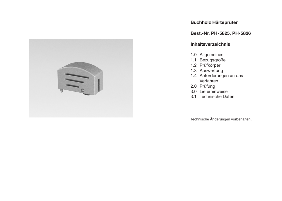 ALTANA Buchholz Indentation Tester Operating Instructions User Manual | Page 12 / 39